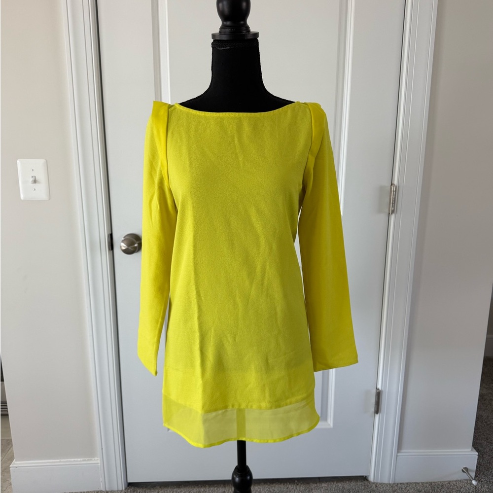 Neon yellow shift dress